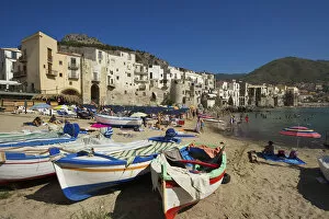 Images Dated 24th May 2013: Fishing boats, Cefalu, Sicily, Italy