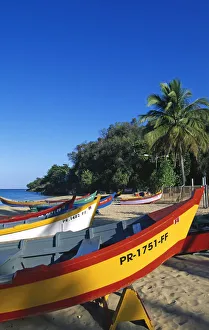 Puerto Rico Prints: Fishing boats on Crash Boat Beach, Aguadilla, Puerto Rico, Caribbean