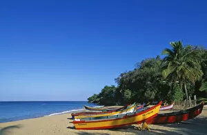 Images Dated 2nd September 2011: Fishing boats on Crash Boat Beach, Aguadilla, Puerto Rico, Caribbean