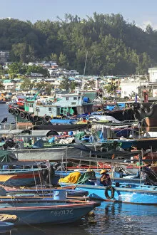 Images Dated 1st October 2019: Fishing boats in harbour, Cheung Chau, Hong Kong