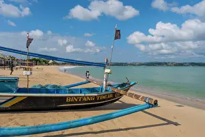 Jimbaran Beach Prints: Fishing boats at Jimbaran beach, Bali, Indonesia