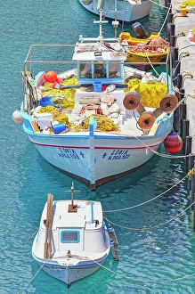 Aegean Islands Prints: Fishing boats, Livadia, Tilos Island, Dodecanese Islands, Greece
