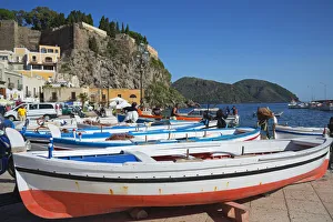 Fishing boats at Marina Corta, Lipari Town, Lipari Island, Aeolian Islands, UNESCO