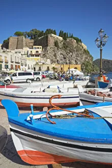Aeolian Islands Gallery: Fishing boats at Marina Corta, Lipari Town, Lipari Island, Aeolian Islands, UNESCO