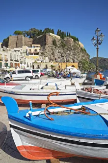 Aeolian Islands Gallery: Fishing boats at Marina Corta, Lipari Town, Lipari Island, Aeolian Islands, UNESCO