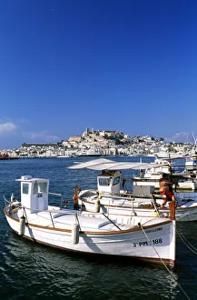 Seaport Prints: Fishing boats in the port of Ibiza-Town, Ibiza, Balearic Islands, Spain