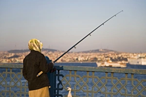 Hobby Prints: Fishing on the Galata Bridge, Istanbul