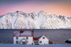 Fjord Prints: Fishing huts overlooking the arctic sea