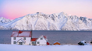 Fjord Prints: Fishing huts overlooking the arctic sea