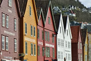 Images Dated 3rd June 2016: Fishing and trading wooden warehouses in the Bryggen District, a former counter of