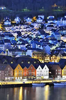 Fishing and trading wooden warehouses in the Bryggen District, a former counter of