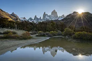 Rocky Mountain Prints: Fitz Roy before sunset during autumn, Los Glaciares National Park, Santa Cruz Province