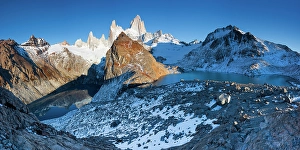 Moutnains Prints: Fitzroy peak and the Laguna de Lose Tres lake, Patagonia, Argentina