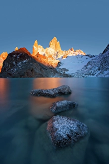 Patagonia Prints: Fitzroy peak and the Laguna de Lose Tres lake, Patagonia, Argentina