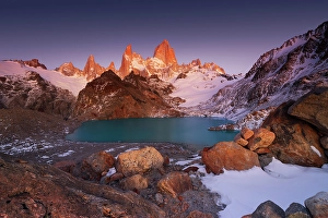 Moutnains Prints: Fitzroy peak and the Laguna de Lose Tres lake, Patagonia, Argentina