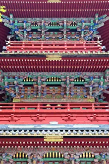 Religious Architecture Prints: Detail of Five-Storied Pagoda (Goju-no-to) (UNESCO World Heritage Site)