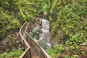 Salzburg Prints: Fixed rope route in gorge - Austria, Salzburg, Zell am See, Kaprun