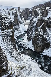 Sudurland Prints: Fjadrargljufur canyon in winter