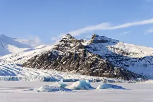 Jokulsarlon Prints: Fjallsarlon iceberg lagoon, Jokulsarlon Glacier Lagoon, Hofn, Iceland, Europe