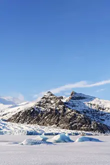 Jokulsarlon Prints: Fjallsarlon iceberg lagoon, Jokulsarlon Glacier Lagoon, Hofn, Iceland, Europe
