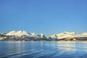 Fjord landscape at Lyngenfjord - Norway, Troms, Storfjord, Skibotn