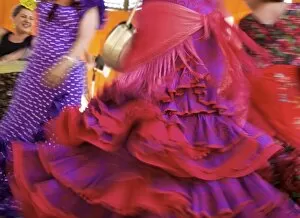 Images Dated 13th May 2014: Flamenco dancers, Feria del Caballo in Jerez de la Frontera, Andalusia, Spain