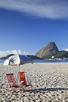 Deckchair Prints: Flamengo Beach and Sugarloaf Mountain, Rio de Janeiro, Brazil
