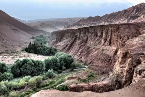 Route Prints: Flaming Mountains, Bezeklik Caves, Xinjiang Uyghur Autonomous Region, China