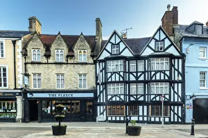 Cotswolds Prints: The Fleece Pub, High Street, Cirencester, Cotswolds, Gloucestershire, England, UK