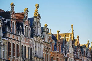 Images Dated 13th July 2016: Flemish building facades on Oude Markt, Leuven, Flemish Brabant, Flanders, Belgium