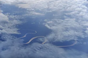 Amazon Gallery: Flight over the amazon rain forest, Putomayo River from above, Colombia