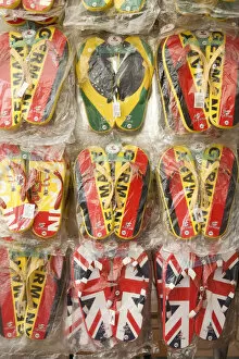 Images Dated 27th February 2009: Flip flops in national colours, Fuerteventura, Canary Islands, Spain