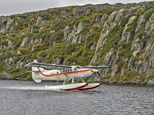 Plane Prints: Float plane on Wolf Lake in Nunavik, Quebec, Canada