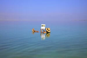 Salt Collection: Floating In The Dead Sea (lowest place on Earth), Ein Bokek, Israel, Middle East (MR)