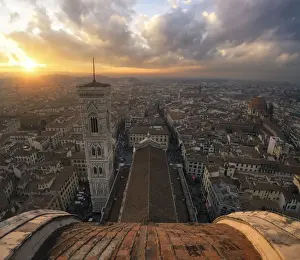 Florence, Tuscany, Italy. Panoramic view of Florence from the Cupola del Brunelleschi