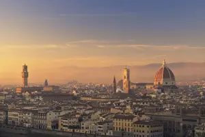 Florence, Tuscany, Italy. Panoramic view of Florence from Piazzale Michelangelo