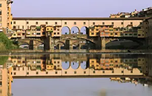 Florence, Tuscany, Italy. The Ponte Vecchio on the Arno River