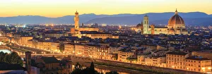 Duomo Gallery: Florence, Tuscany, Italy. Sunset view over the Arno river, Ponte Vecchio, the Duomo