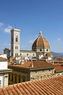 Florence, Tuscany, Italy. View of the Duomo cathedral and city roofs