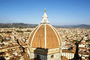 Cupolas Prints: Florence, Tuscany, Italy. View of the Duomos cupola and the city seen from