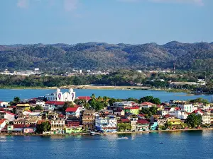 Flores Prints: Flores Island, elevated view, Peten Department, Guatemala