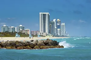 Condos Prints: Florida, Haulover Beach Park, High Rise Residential Condominiums Of The City Of Sunny