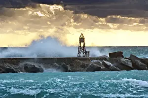 Florida, North Miami Beach, Bal Harbour Lighthouse Jetty, Sunrise