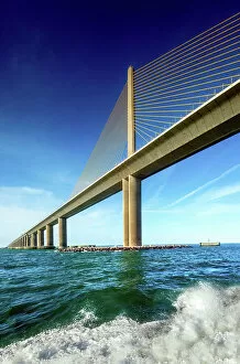 Images Dated 1st March 2023: Florida, Saint Petersburg, Sunshine Skyway Bridge, Tampa Bay, Gulf Of Mexico