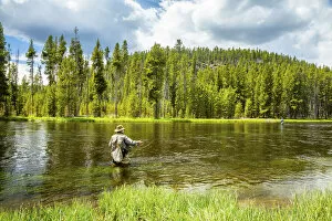 Images Dated 11th November 2020: Fly fishing, Yellowstone National Park, USA