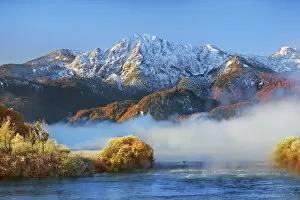 Fog impression at Kochelsee with Herzogstand - Germany, Bavaria, Upper Bavaria