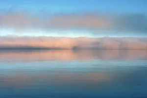 Lake Superior Prints: Fog on Lake Superior at sunrise Rossport, Ontario, Canada