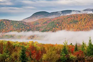 Adirondacks Prints: Fog at sunrise in autumn, Adirondack Mountains, New York, USA