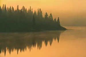 Images Dated 28th March 2023: Fog at sunrise on Lac-Lajoie. This is a provincial parc, not a true federal park