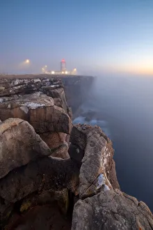 Estremadura Prints: Foggy sunset at Cabo Carvoiero Lighthose, Peniche municipality, Leiria district